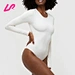 Our white long sleeve bodysuit is a must-have basic in any wardrobe. Versatile and stylish, perfect for any occasion. Shop now for a comfortable and chic look.